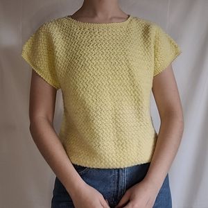 Hand Knitted Yellow Short Sleeve Top